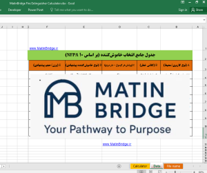 اکسل محاسبه سیستم اطفاء حریق اکسل محاسبه سیلندر اطفاء حریق